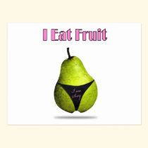 Eating pear postcards