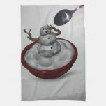 Eating Snowman Hand Towel