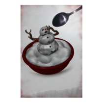 Eating Snowman Print by MDKgraphics Eating Snowman Print