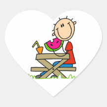 Eating Watermelon Heart Stickers