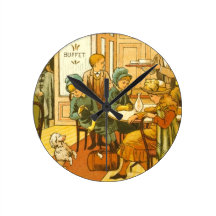 Eating While On A Trip Wall Clocks