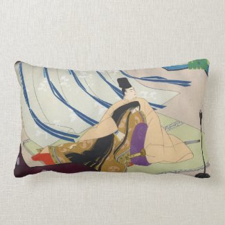 Ebina Masao Genji japanese oriental fine art Throw Pillow