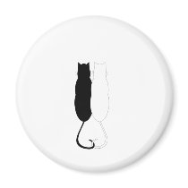 Ebony and Ivory Cats magnets