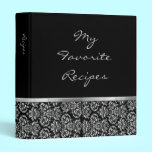 Ebony Damask Ribbon Recipe Book binders