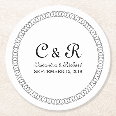 Ebony Encircled Round Paper Coasters