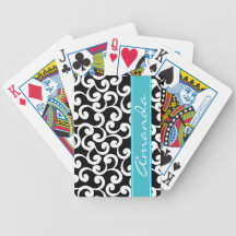 Ebony Monogrammed Elements Print Bicycle Card Decks