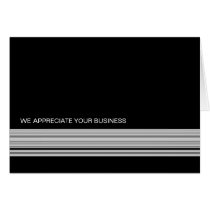 Ebony Stripes Business Thank You Card