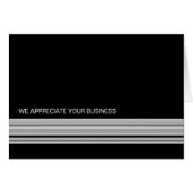 Ebony Stripes Business Thank You Card