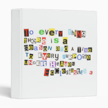 Ecclesiastes 3 Ransom Note Binders