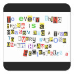 Ecclesiates 3 Ransom Note Style Stickers