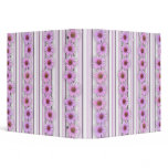 Echinacea Flower Stripes 3 Ring Binder