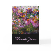 flowers, cards, thank you cards, customizable, yellow, black, orange, plants, healing plants, botanical, ginette, fine art, chamomile, echinecea, universal, friend, contemporary, modern, simple, unique, artsy, artful, artistic, with original art, herbs, medicinal plants, custom, purple, blue, lavender, pink, thank you, greetings, family, friends, Card with custom graphic design