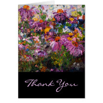 flowers, cards, thank you cards, customizable, yellow, black, orange, plants, healing plants, botanical, ginette, fine art, chamomile, echinecea, universal, friend, contemporary, modern, simple, unique, artsy, artful, artistic, with original art, herbs, medicinal plants, custom, purple, blue, lavender, pink, thank you, greetings, family, friends, Cartão com design gráfico personalizado