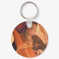 "Echo of Angels" Harp Player Watercolor keychains by PaulJacksonart "Echo of Angels" Harp Player Watercolor keychains