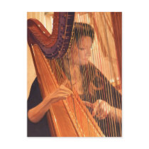 "Echo of Angels" Harp Player Watercolor postcards by PaulJacksonart "Echo of Angels" Harp Player Watercolor postcards