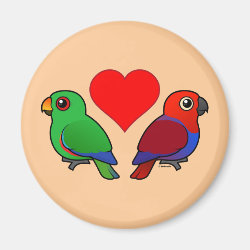 Eclectus Parrot Love Round Magnet