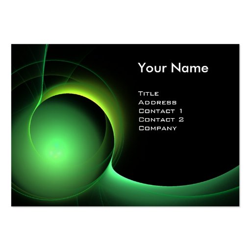ECLIPSE MONOGRAM Vibrant black green Business Card Templates (front side)