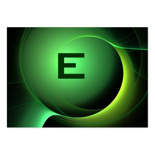 ECLIPSE MONOGRAM Vibrant black green Business Card Templates (back side)