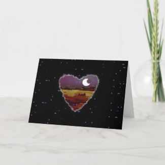 Eclipsed Heart Sci Fi Valentine Love Romance Card