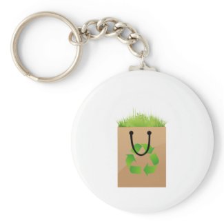 eco brown shopping bag grass recycle.png key chain