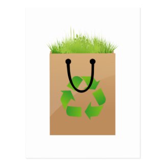 eco brown shopping bag grass recycle.png post card