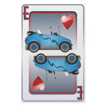 Eco Car Playing Cards Blue Hearts Custom Stationery