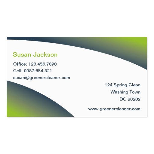 Eco-cleaning Business Card (back side)