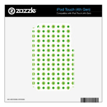 Eco Floral Green Pattern Decals For iPod Touch 4G