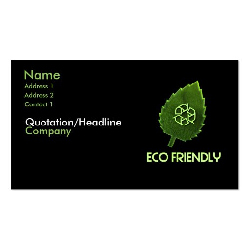 Eco Friendly Business Card (front side)