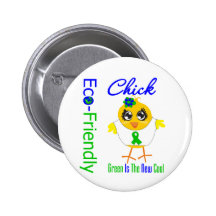 Eco-Friendly Chick Green Is The New Cool v2 Buttons