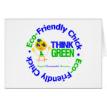 Eco-Friendly Chick Think Green cards