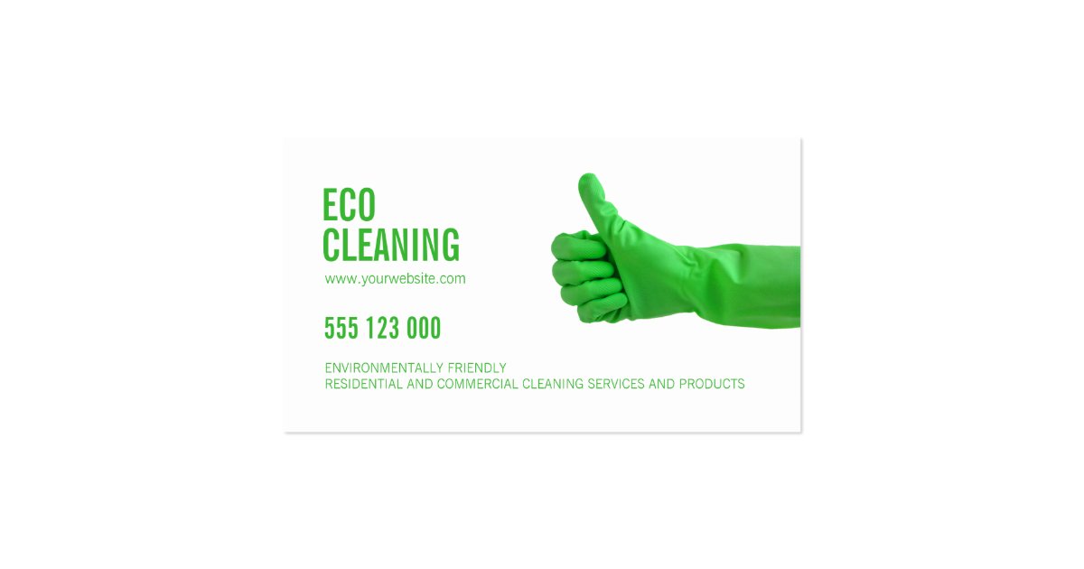 Eco Friendly Cleaning Services business card Zazzle
