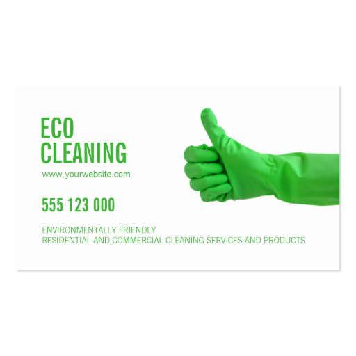 Eco Friendly Cleaning Services business card (front side)