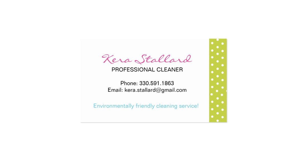 EcoFriendly Cleaning Services Business Cards Zazzle