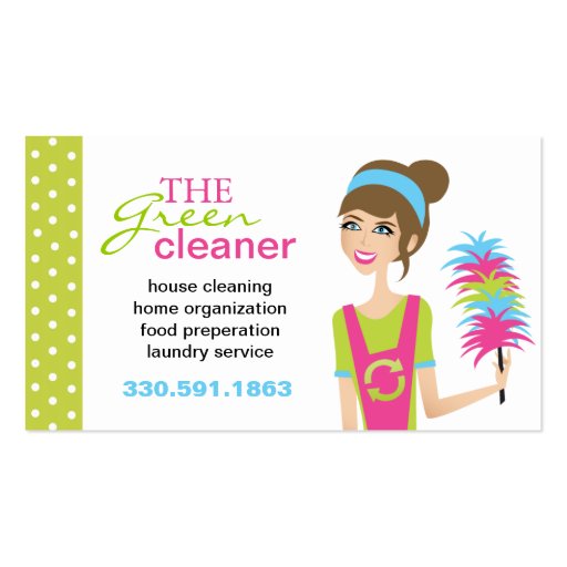 Eco-Friendly Cleaning Services Business Cards (front side)