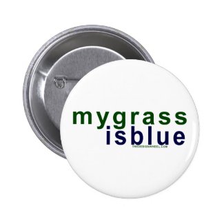 Eco-Friendly My Grass Is Blue Pinback Button