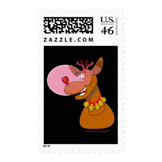 Environmentally Friendly Rudolph Funny CFL Christmas Postage Stamp