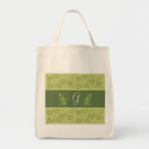 Eco Green Monogram Grocery Tote bags