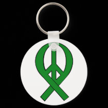 Eco-Green Peace Ribbon keychains
