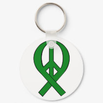 Eco-Green Peace Ribbon keychains