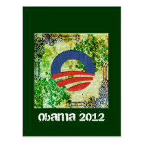 Eco Grunge Obama 2012 Reelection Design postcards