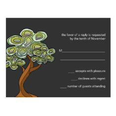   Eco Tree RSVP Response Card Post Cards