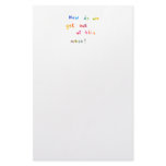 Economic meltdown personal mess unique art words customized stationery