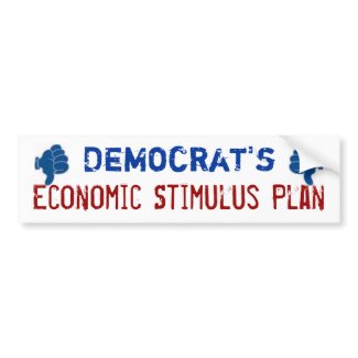 Economic Stimulus Plan Thumbs Down bumpersticker