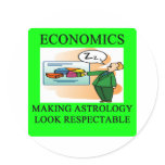economics astrology jjoke round sticker