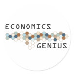 Economics Genius Round Stickers