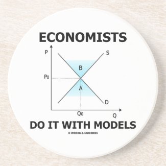 Economists Do It With Models (Supply Demand Curve) Beverage Coaster