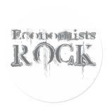 Economists Rock Round Stickers