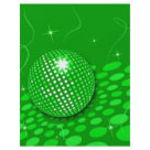 8.5x11 - Retro green Disco ball