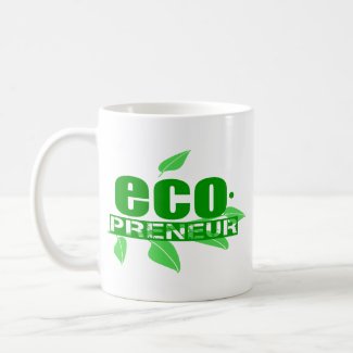 Ecopreneur With Leaves, Branch And Dot Hyphen mug